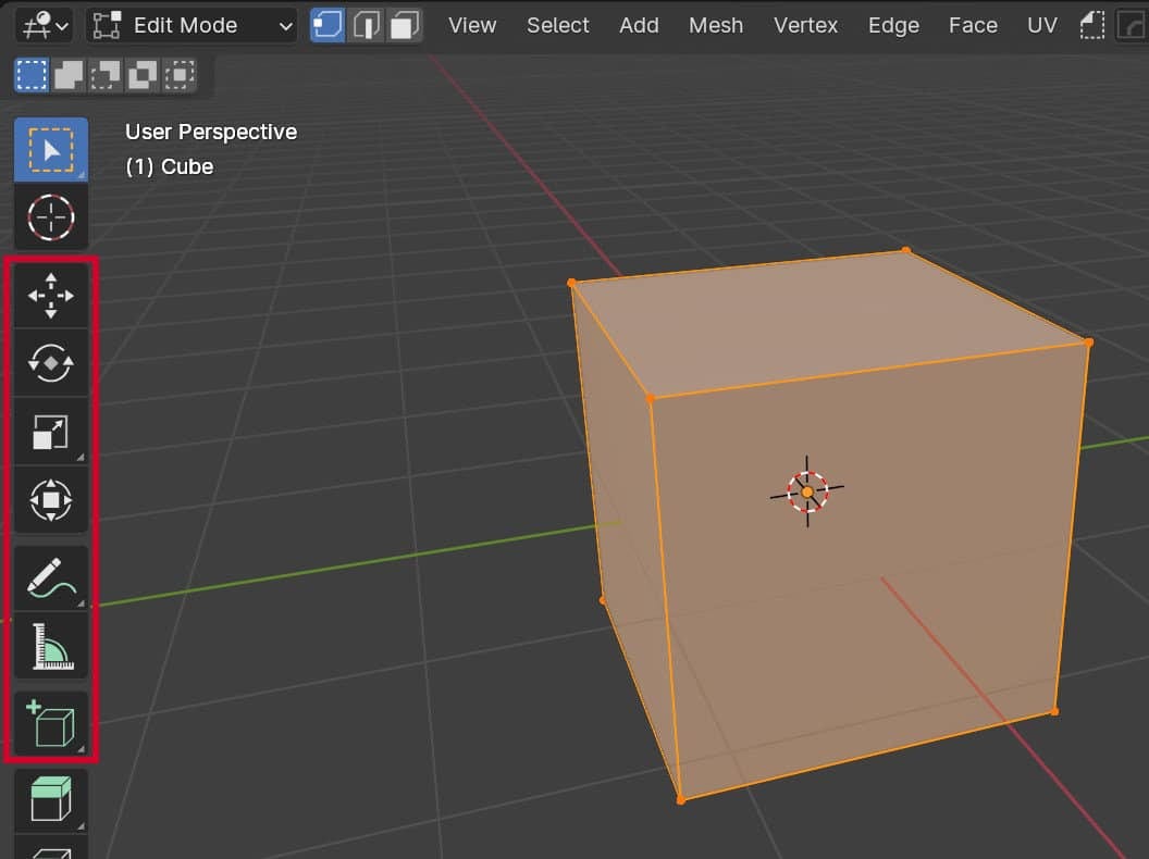 3D Viewport Werkzeugleiste in Blender