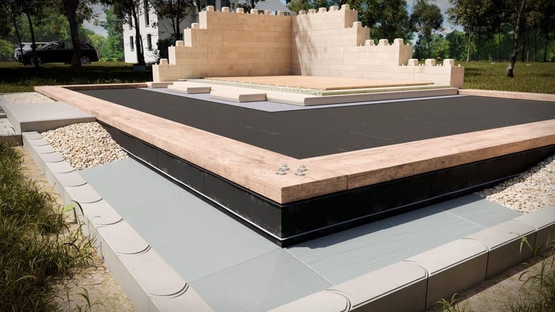 Produktvisualisierung als 3D-Rendering: Einfamilienhaus mit Glasfront, Garten und Terrasse, fotorealistisch in Blender erstellt